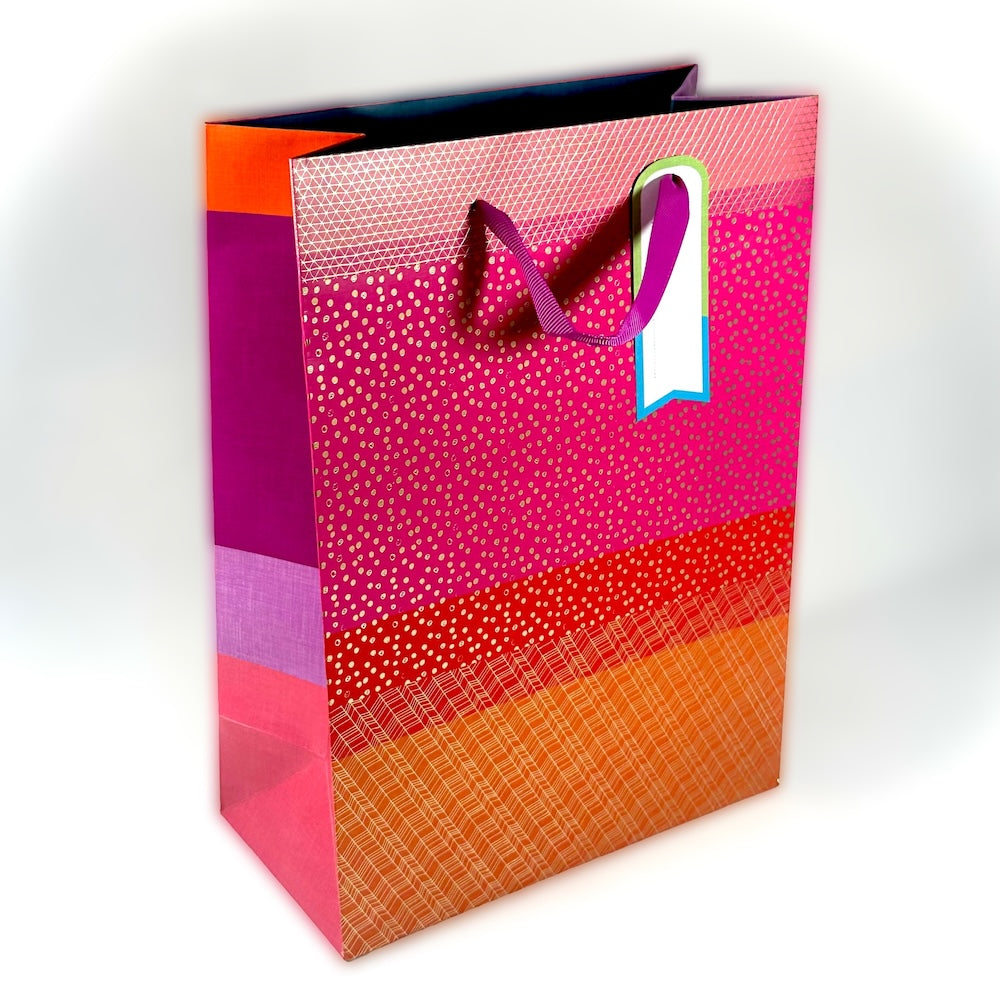 Bolsa de Regalo L - Geométrico Rosado (con Folia Met.)