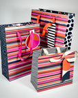 Bolsa de Regalo L - Lineas Naranjo/Pink (con Folia Met.)