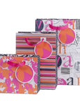 Bolsa de Regalo M - Lineas Naranjo/Pink (con Folia Met.)