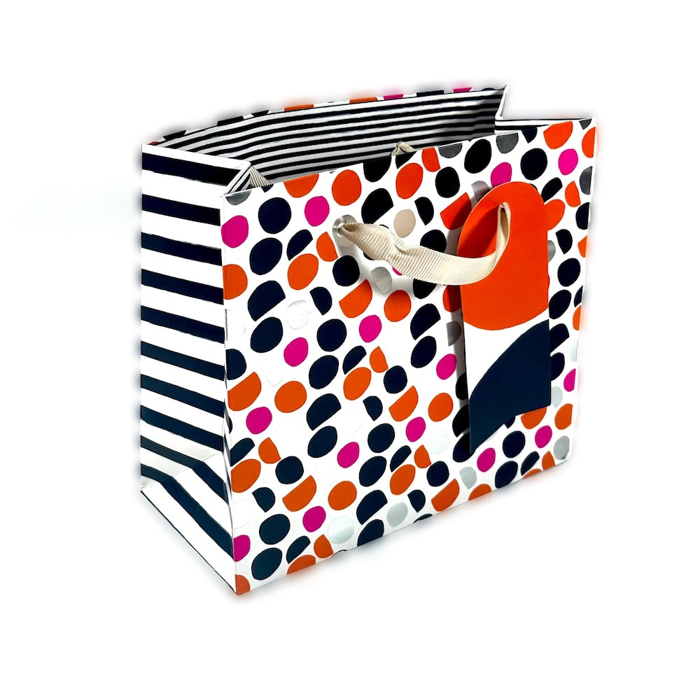 Bolsa de Regalo S - Dots Naranjo/Pink (con Folia Met.)