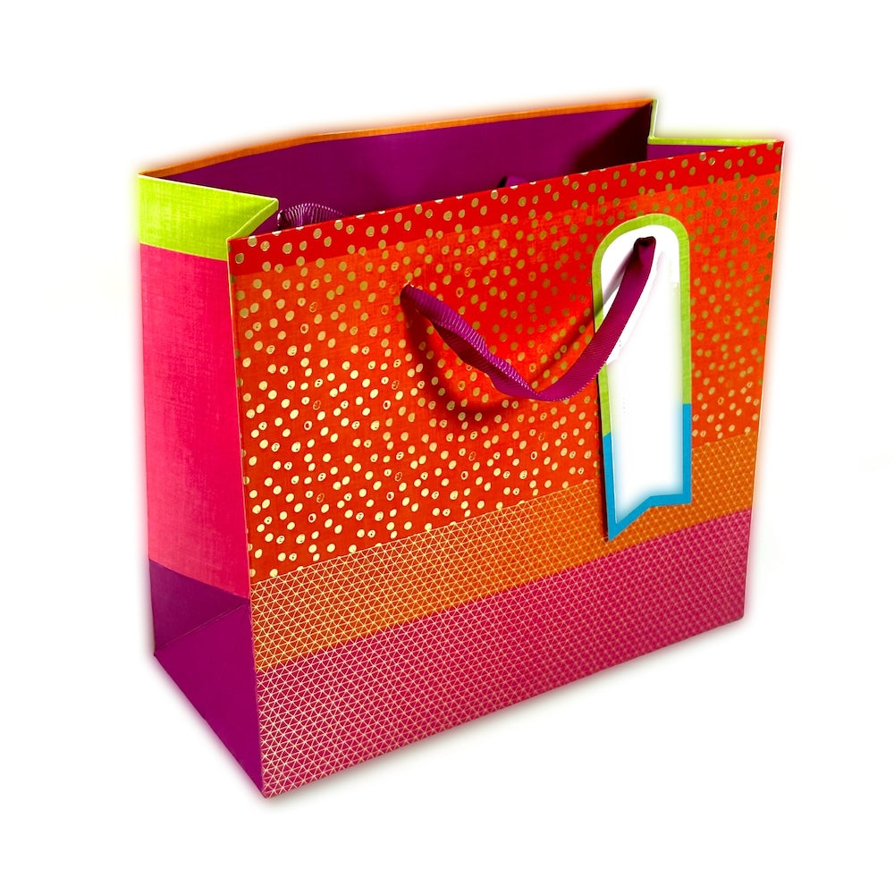 Bolsa de Regalo S - Geométrico Rosado (con Folia Met.)