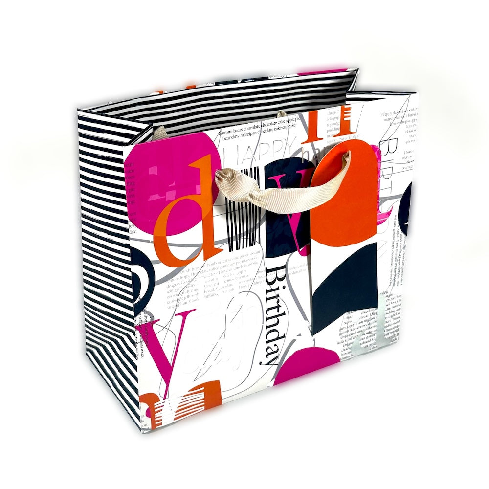 Bolsa de Regalo S - HBDay Naranjo/Pink (con Folia Met.)