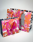 Bolsa de Regalo S - Hojas Naranjo/Pink (con Folia Met.)