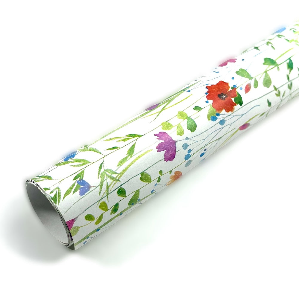 Papel de Regalo - Flores Verdes