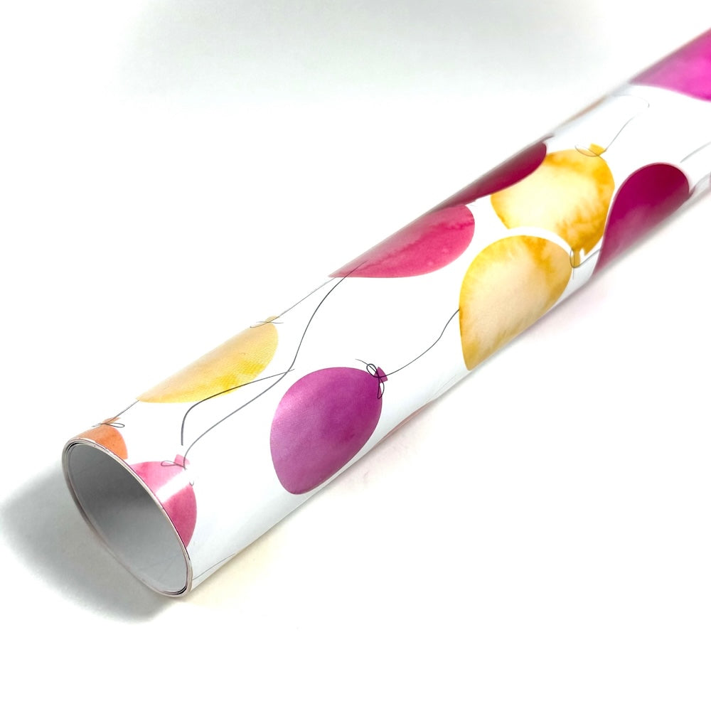 Papel de Regalo - Globos Naranjo/Pink