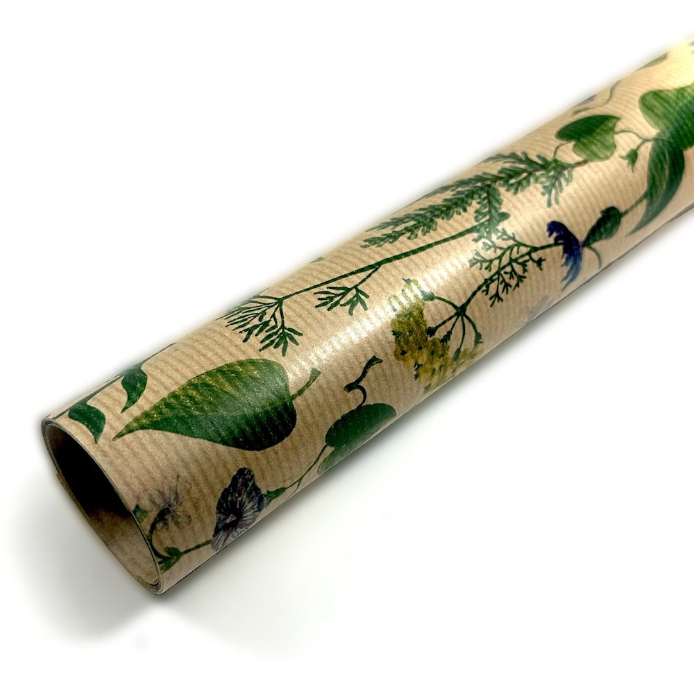 Papel de Regalo - Kraft Flores Moradas