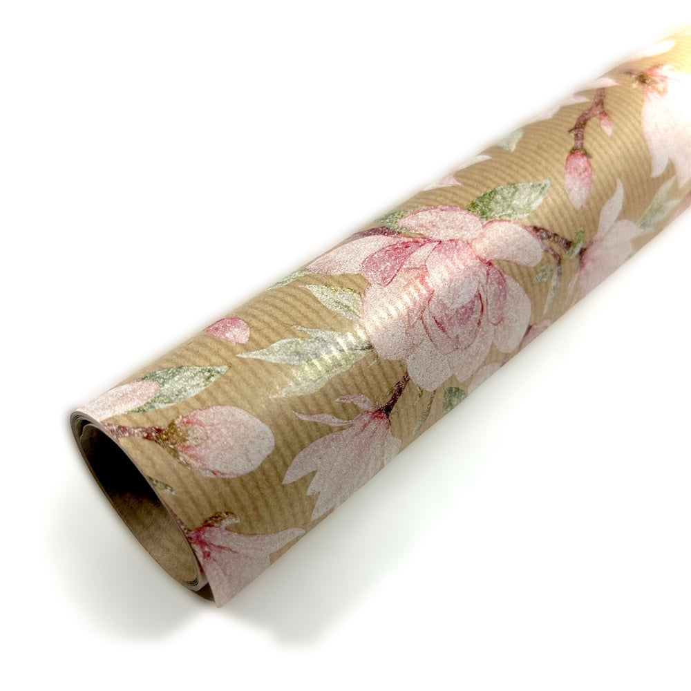 Papel de Regalo - Kraft Magnolias