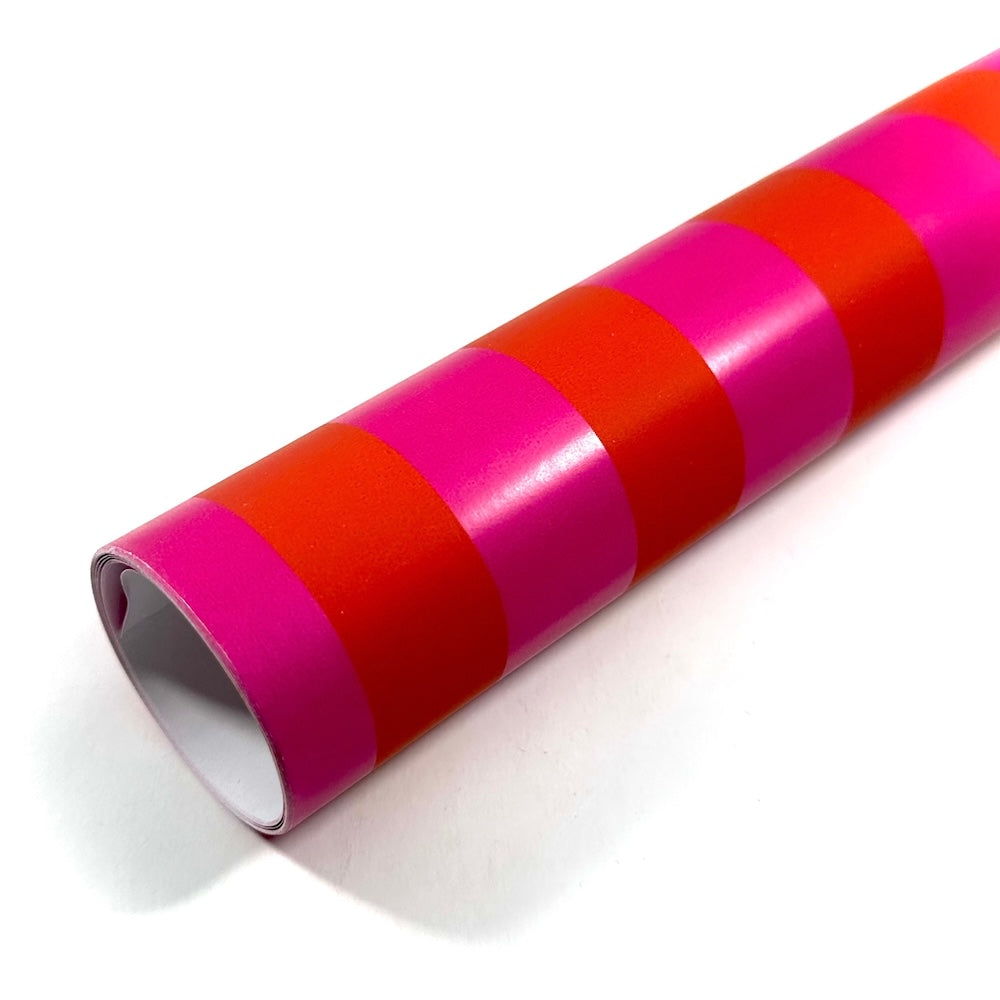 Papel de Regalo - Lineas Naranjo/Pink