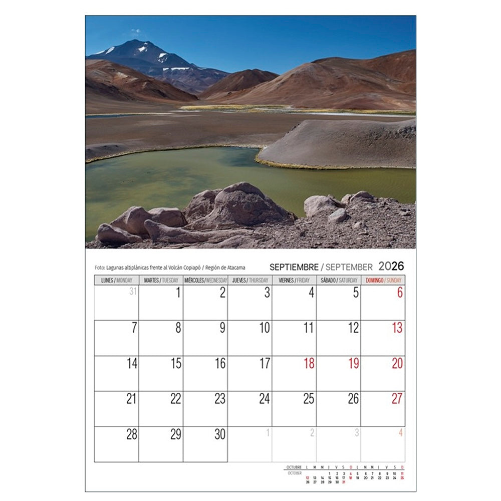 Calendario Pared 2026 - Chile