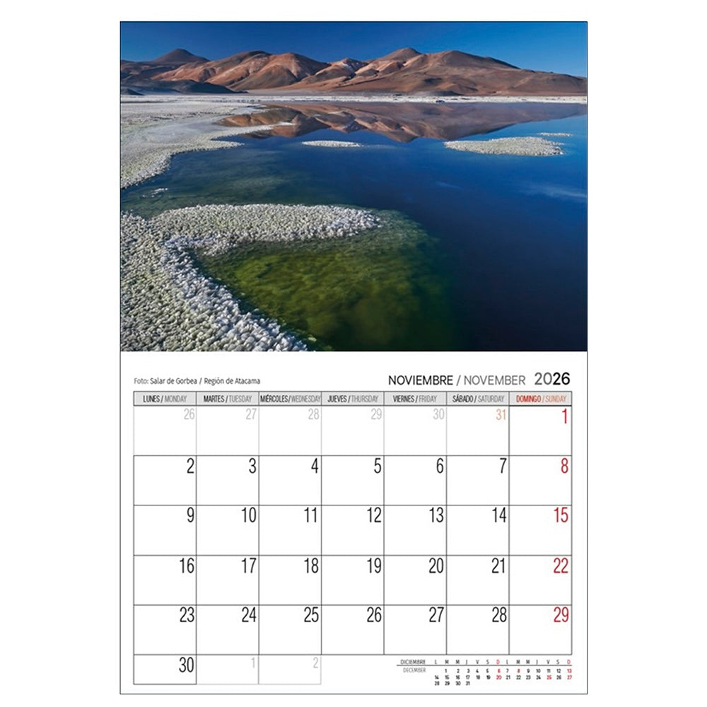Calendario Pared 2026 - Chile