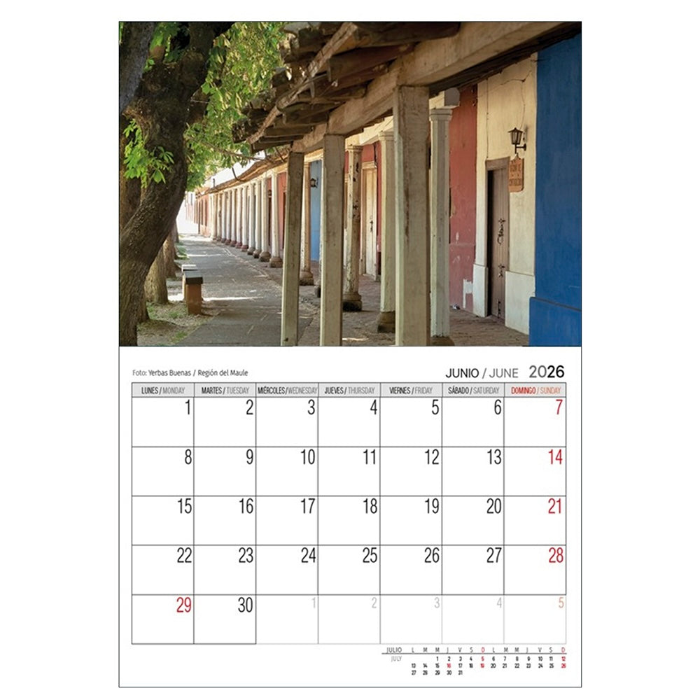 Calendario Pared 2026 - Chile