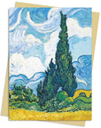 Tarjeta - Van Gogh Wheat Field with Cypresses
