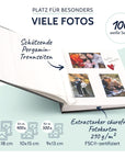Album Cuadrado Hojas Blancas - Antracita Grafito
