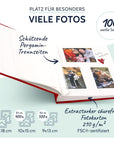 Album Cuadrado Hojas Blancas - Rojo