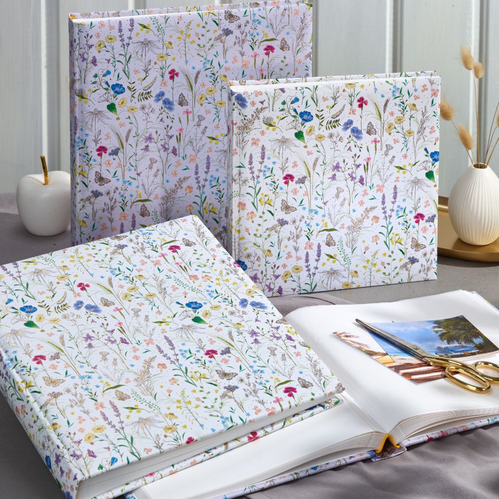 Album Cuadrado Hojas Blancas - Summer Meadow Florcitas Blanco