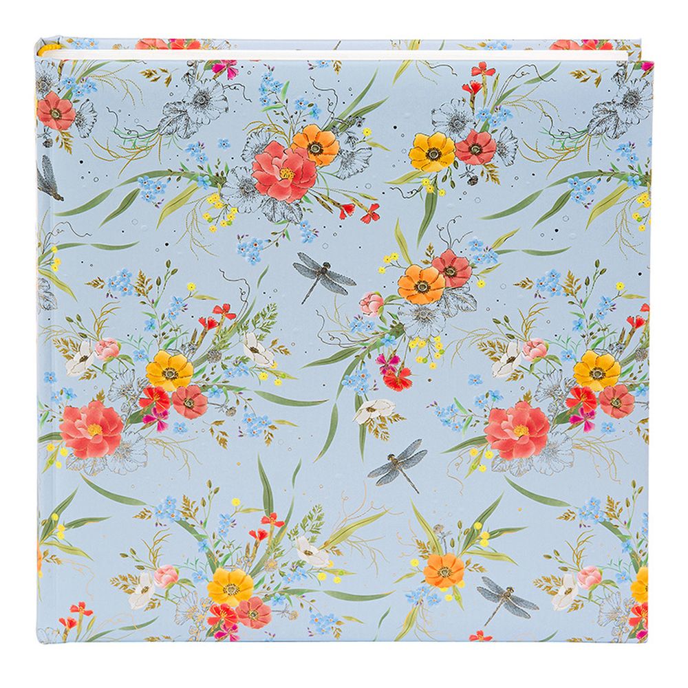 Album Cuadrado Hojas Blancas - Verano Flores Celeste