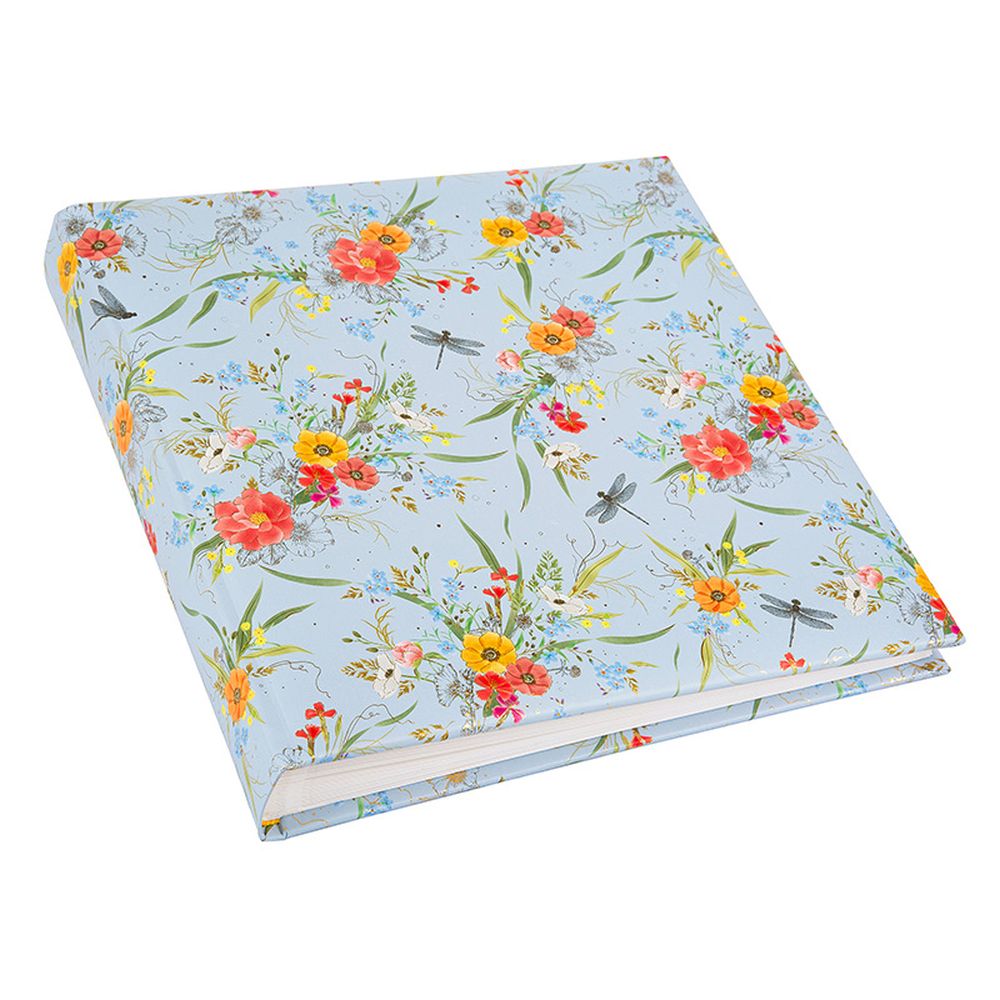 Album Cuadrado Hojas Blancas - Verano Flores Celeste