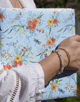 Album Cuadrado Hojas Blancas - Verano Flores Celeste