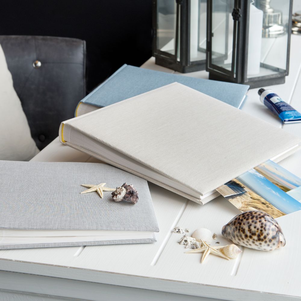 Album Cuadrado Hojas Blancas - Crudo Beige