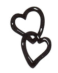 Sello Flor de Lis - 2 Corazones Vacios (Arriba y Abajo)