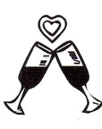 Sello Flor de Lis - Copas con Corazon