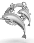 Llavero - Delfines Plata