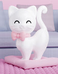 Llavero - Gato Blanco Cinta Rosa