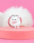 Llavero - Gato Blanco Cinta Rosa