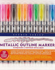 Set Lapices - 12 Outliner Metalizados