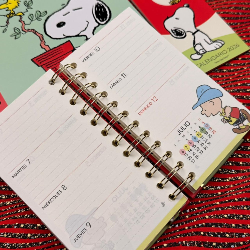 Agenda 2026 Snoopy - Semanal - Chequera Anillada