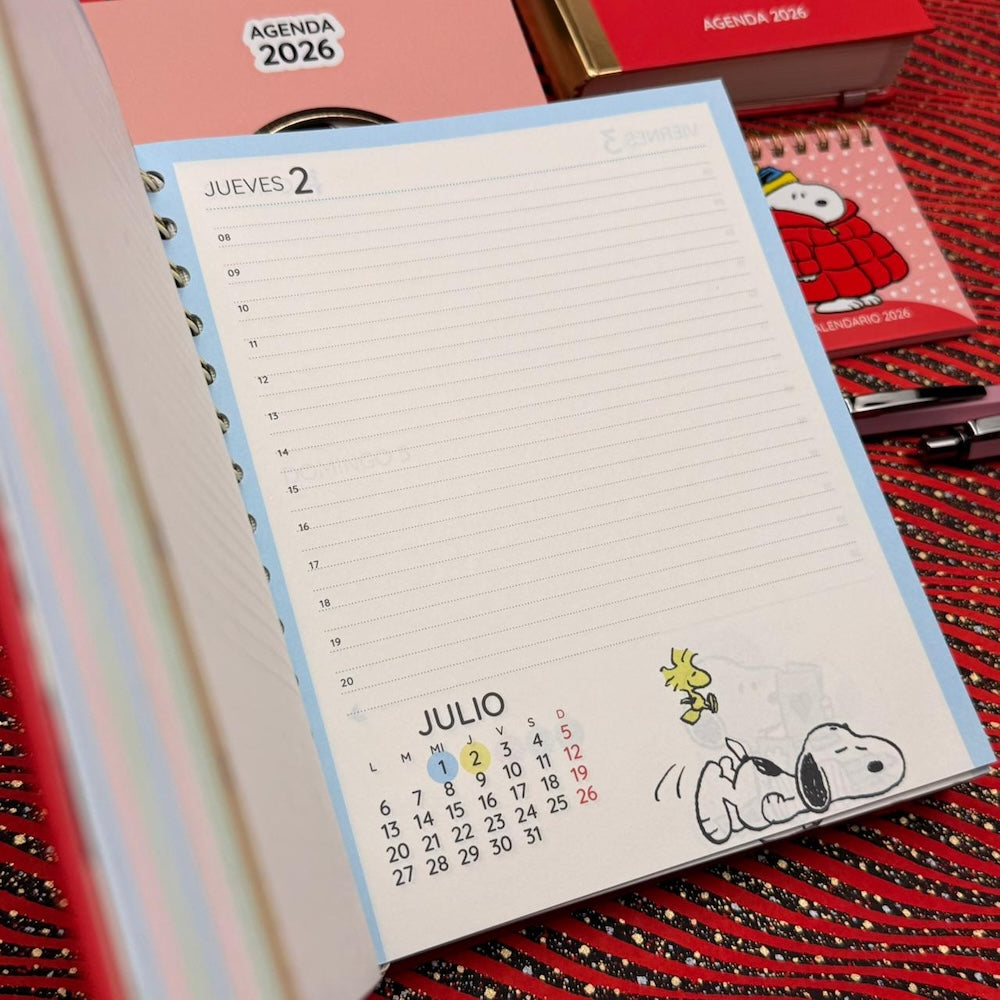Agenda 2026 Snoopy - Diaria - Cuaderno Anillado