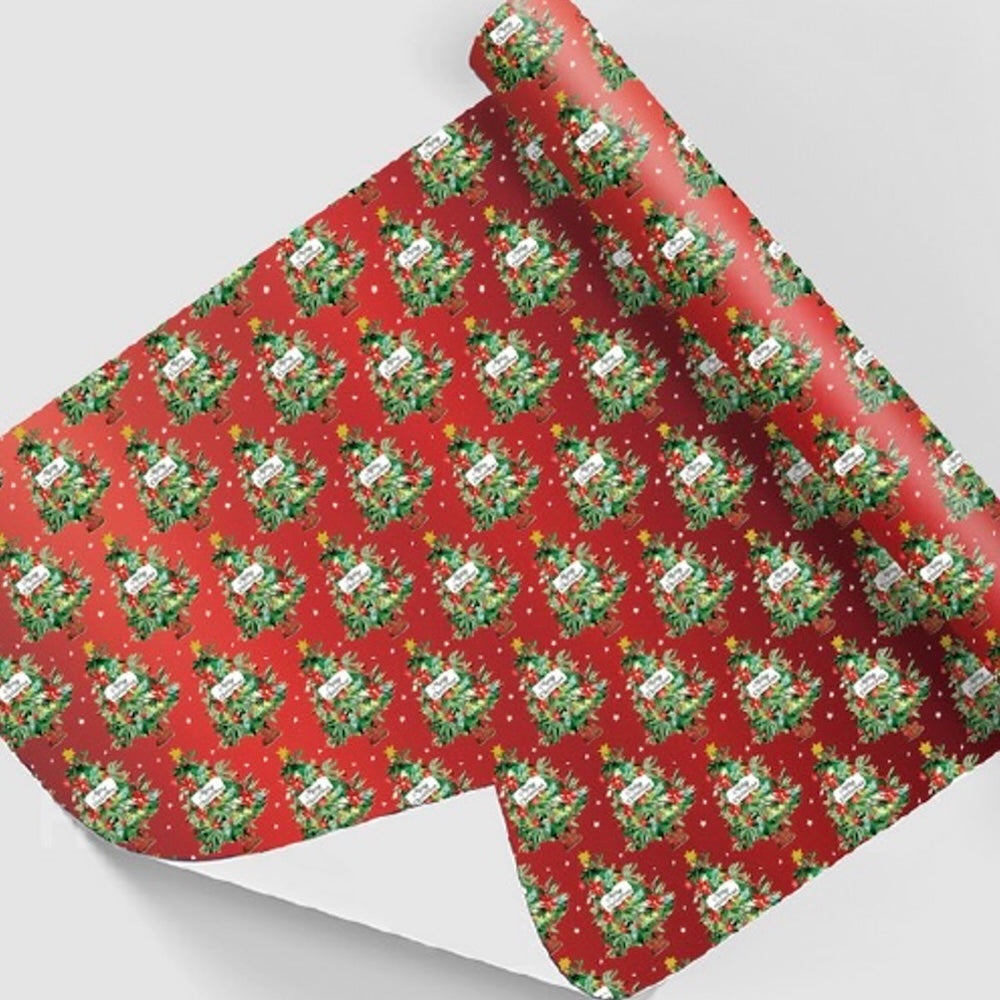 Papel de Regalo - Pinos Rojos