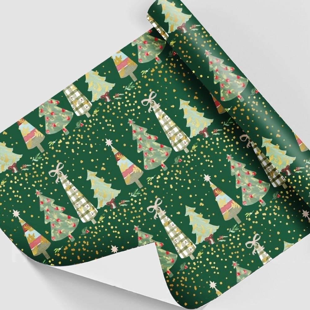 Papel de Regalo - Pinos Verdes